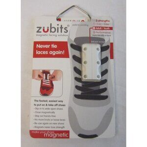 Zubits #2 Adult / Youth Strength Magnetic Shoe Closure, White - NEW